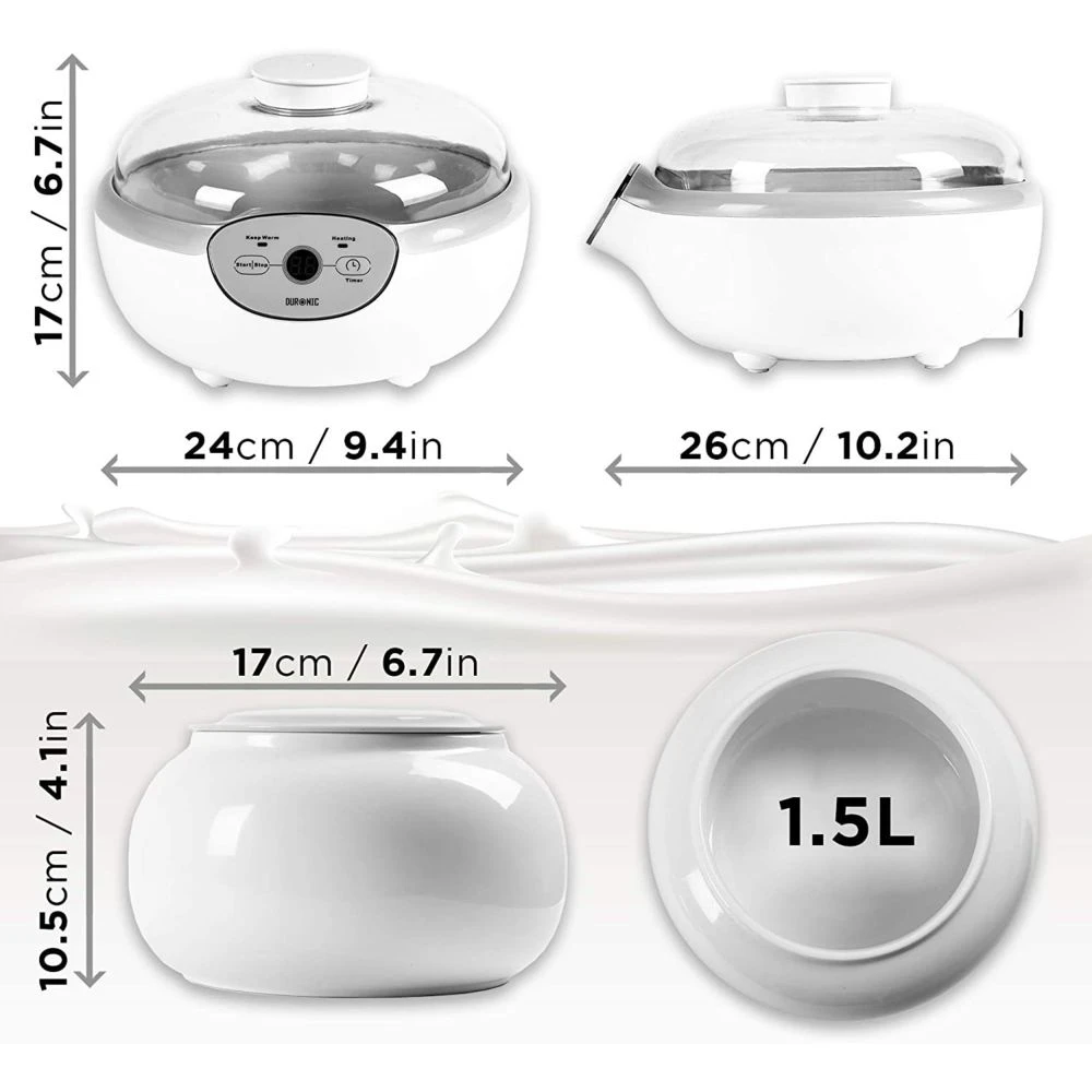 Duronic YM1 Yaourtière électrique Avec écran Numérique Et 1 Pot En... 2 Duronic YM1 Yaourtière électrique Avec écran Numérique Et 1 Pot En... – Image 2