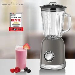 Alternative view of Proficook Blender Bocal En Verre 1,5 Litres Vintage Design Ice Pick 2 Vitesses ...