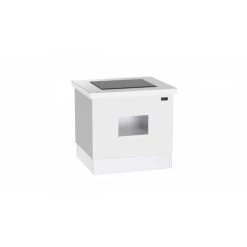 DISTFORM Buffet Vitrocéramique Verre Trempé Noir Avec Support D'Assiettes - P...