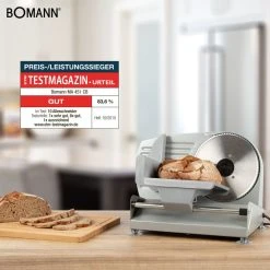 Alternative view of Trancheuse à Saucisson Jambon Pain Electrique Lames 19cm Inox Bomann...