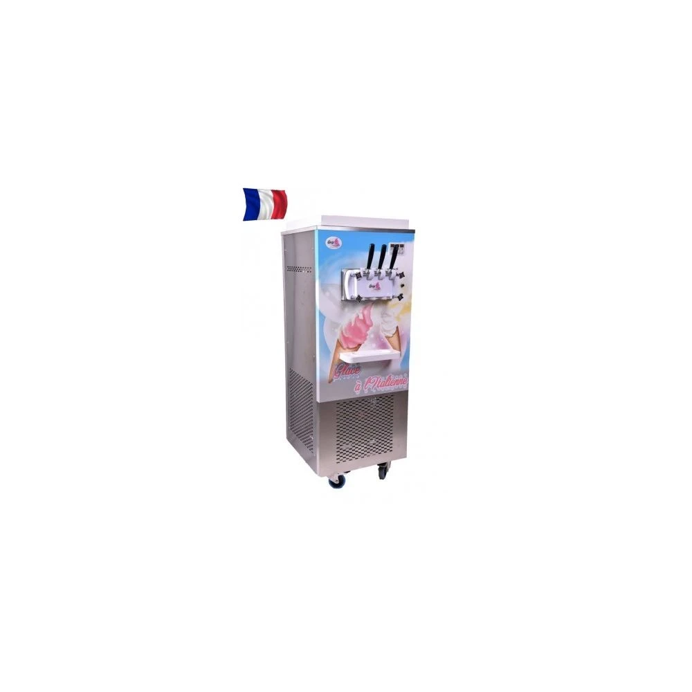 Gris Machine à Glace Italienne Sur Roulettes - 2 Parfums Et 1 Mixte - 1 Gris Machine à Glace Italienne Sur Roulettes - 2 Parfums Et 1 Mixte -