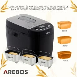 Arebos Machine à Pain 1500g Pain De Pâte 15 Programmes 3 Vitesses Minuteur ... -Black & Decker Magasin machine a pain 1500g pain de pate 15 programmes 3 vitesses minuteur 850 w 10506870 27226852 1140x1140