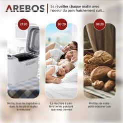 Arebos Machine à Pain 1500g Pain De Pâte 15 Programmes 3 Vitesses Minuteur ... -Black & Decker Magasin machine a pain 1500g pain de pate 15 programmes 3 vitesses minuteur 850 wv 10476468 27117324 1140x1140